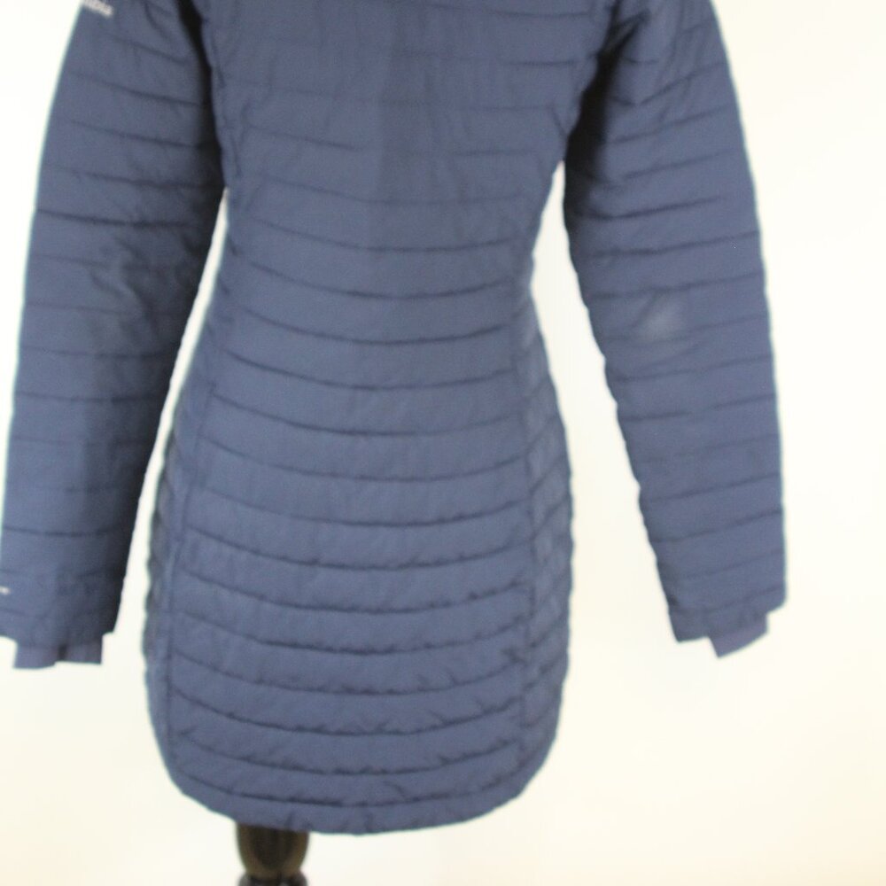 Columbia Women’s Omni-Heat Long Hooded Puffer‎ Jacket — Navy — Size Small - Picture 11 of 13
